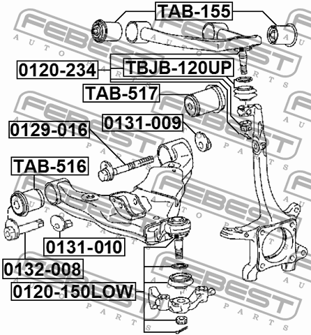 Сайленблок переднего нижнего рычага FEBEST TAB-516