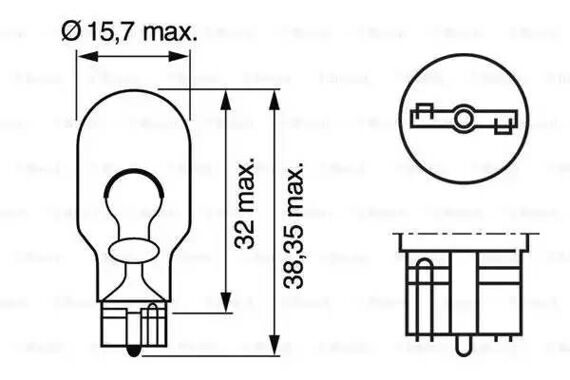 Лампа накаливания 12v16w W16W BOSCH 1987302205
